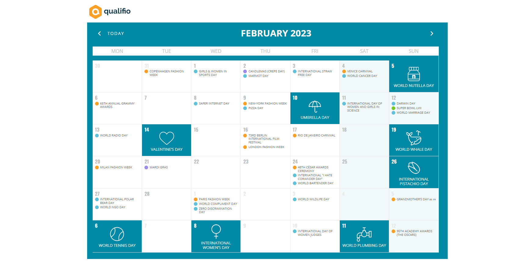 Qualifio Marketing kalender 2023