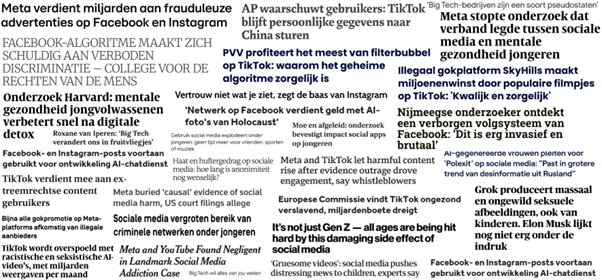 Collage nieuwsartikelen