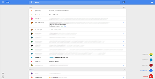 Nieuwe Gmail interface clean