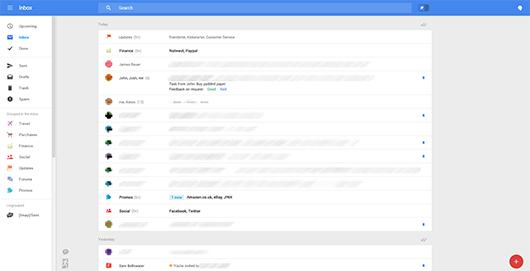 Nieuwe Gmail interface inbox