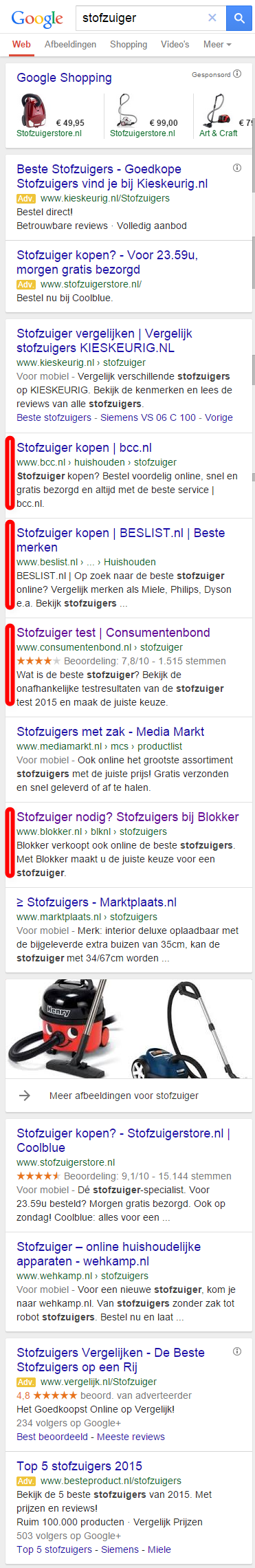 mobile search: stofzuiger