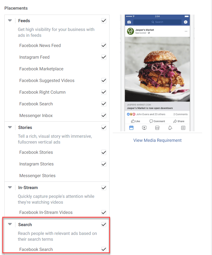 Facebook Search Ads - via Marketing Land