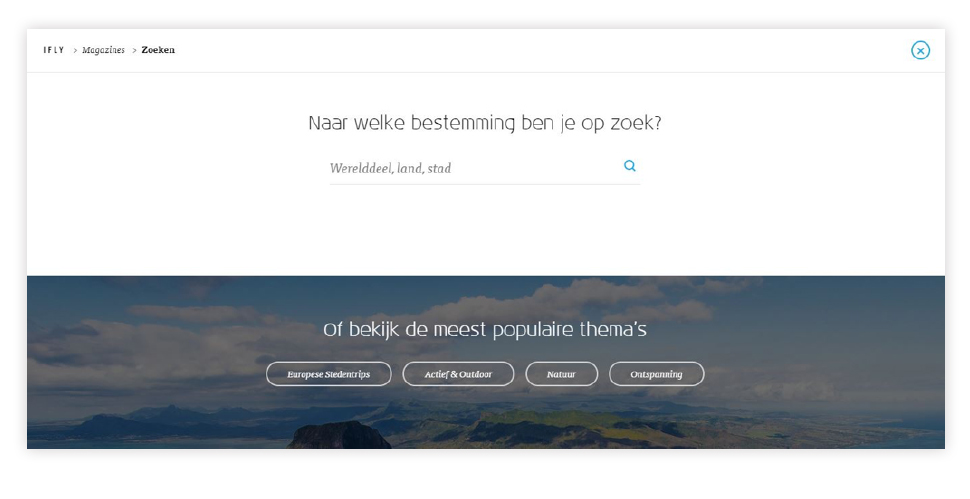 KLM biedt verschillende mogelijkheden om content van iFly te verkennen