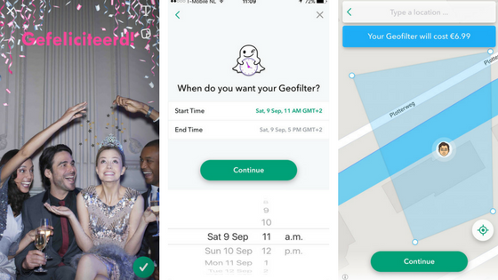 Snapchat-ondemand-geofilter via de app 