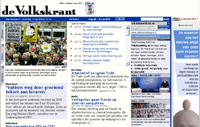 Online promotie van Volkskrant Weblog
