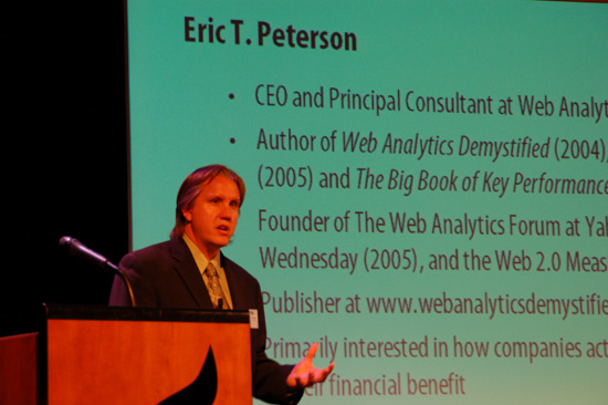 Eric Peterson op Webanalyticscongres in Zeist