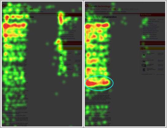 Heatmaps browsing and searching in één koloms lay-out