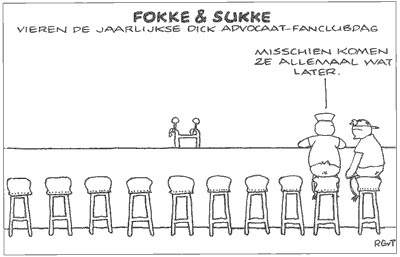 Fokke & Sukke vieren de jaarlijkse Dick Advocaat-fanclubdag