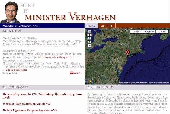 Waar is Minister Maxime Verhagen?