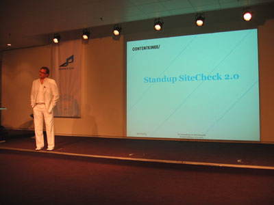 Rob Punselie presenteert Standup SiteCheck