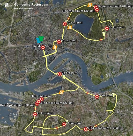Fortis Marathon Rotterdam 2009 in Google Earth