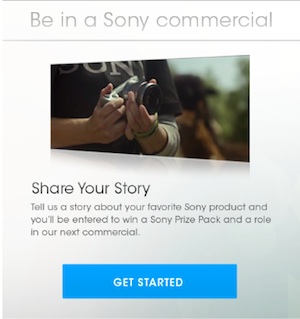 Sony vraagt mensen voor hun volgende commercial