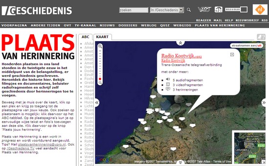 VPRO zet Google Maps in voor geschiedeniskanaal