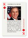 George Bush als de ruitenkoning in het Bush Regime Kaartspel