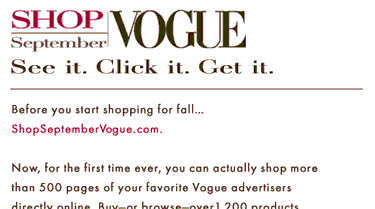 Vogue:  See it, Click it, Get it (screenshot uitnodigingsemail)