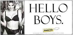 Hello Boys-poster Wonderbra met Eva Herzigova