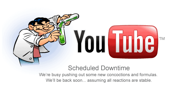 Nadeel van Web 2.0: YouTube down!