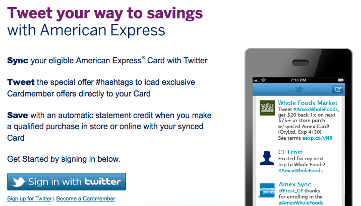 Tweet your way to savings with American Express